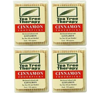 Tea Tree Therapy Toothpicks, Cinnamon, 100 Count (4-Pack)