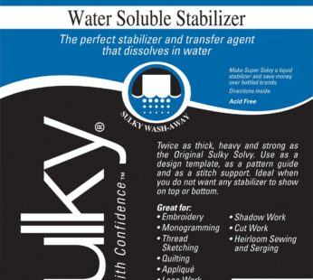 Sulky 102122 Super Solvy Water-Soluble Stabilizer, 19.5″X36″