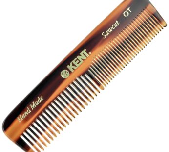 Kent A OT Double Tooth Hair Pocket Comb, Small Fine / Wide Tooth Comb For Hair, Beard and