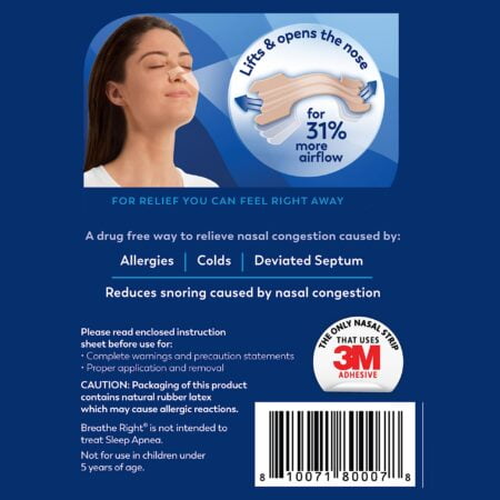 Breathe Right Original Nose Strips to Reduce Snoring and Relieve Nose Congestion, Tan, 30 - Image 7