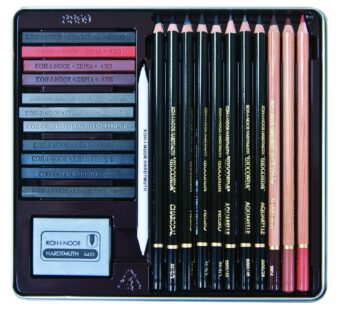 Koh-I-Noor Gioconda 24-Piece Artist Set, Packed in Tin and Blister Carded (8899.OT)