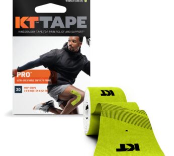 KT Tape, Pro Synthetic Kinesiology Athletic Tape, 20 Count, 10? Precut Strip, Winner Green