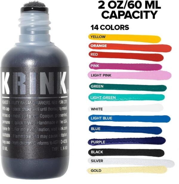 Krink K-60 Black Paint Marker - Vibrant and Opaque Fine Art Graffiti Markers for Canvas Me - Image 3