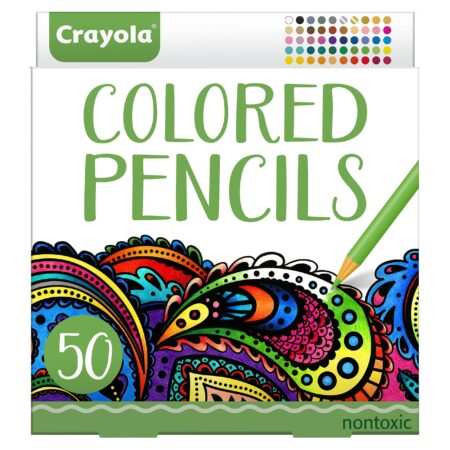 Crayola Colored Pencils For Adults (50ct), Colored Pencil Set for Adult Coloring Books, Co