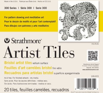 Strathmore Artist Tiles 6″X6″ 20/Pkg-Bristol Vellum -62105972, White