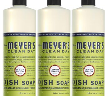 MRS. MEYER’S CLEAN DAY Liquid Dish Soap, Biodegradable Formula, Lemon Verbena, 16 fl. oz –