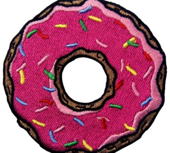 Doughnut Pink Strawberry Donut Sweet Candy Embroidered Badge Iron On Sew On Patch