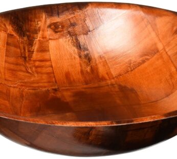 Winco WWB-14 Wooden Woven Salad Bowl, 14-Inch, Brown