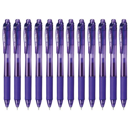 Pentel 0.5mm EnerGel-X Retractable Liquid Gel Pen with Needle Tip and Violet Ink, Box of 1 - Image 2