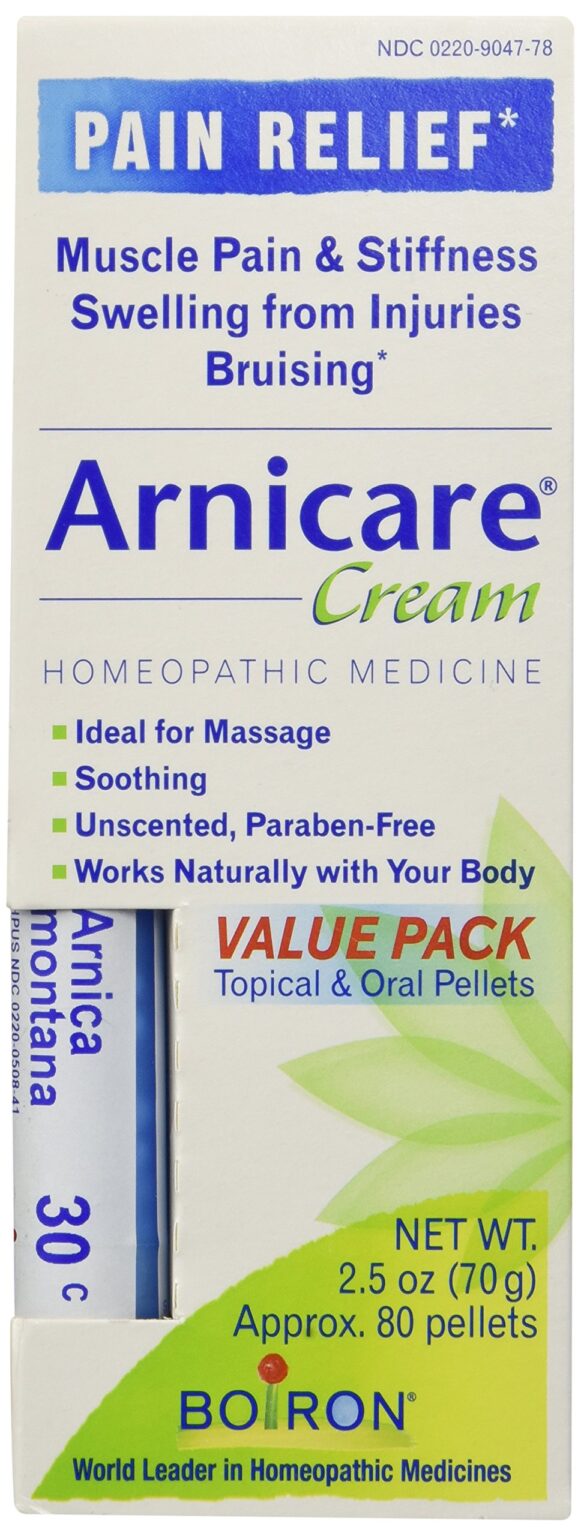 Arnica Cream Value Pack Cream and Arnica 30C Pellets Boiron 2.5 oz + 80 Cream + Pellet