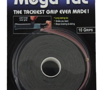 Tourna Mega Tac Extra Tacky Overgrip, Black, 10-Pack