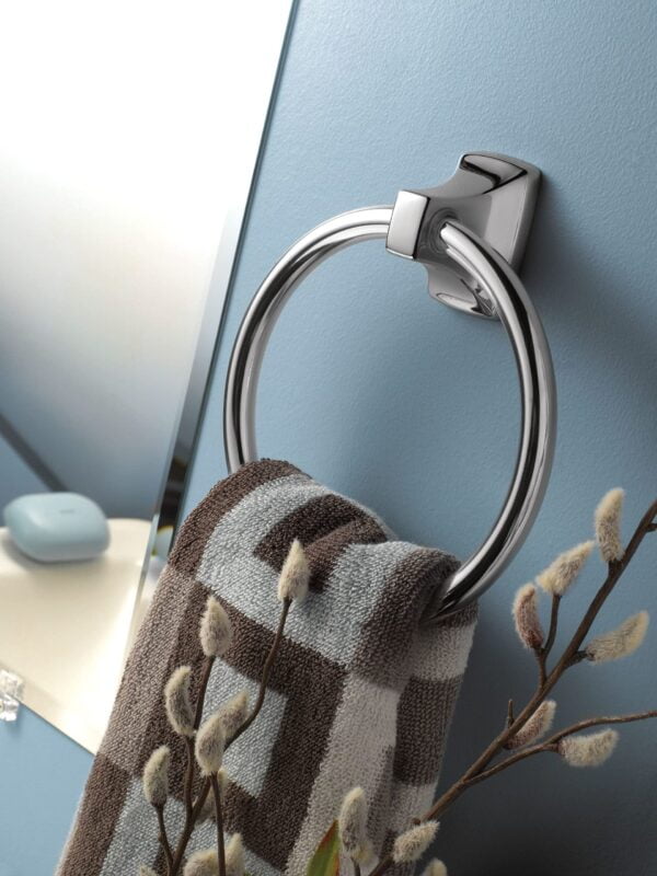 Moen Donnor Collection Chrome 6.25-Inch Diameter Wall Mount Contemporary Bathroom Hand-Tow - Image 6