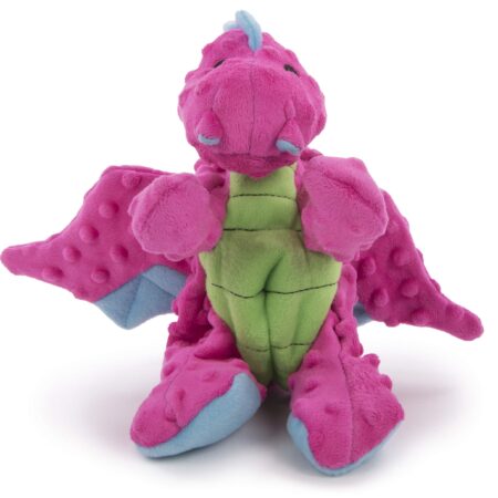 goDog Bubble Plush Dragons Squeaky Dog Toy, Chew Guard Technology - Pink, Large - Image 2