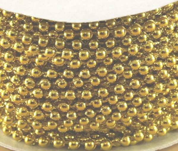 4mm Faux Pearl Plastic Beads on a String Craft Roll Metallic Gold