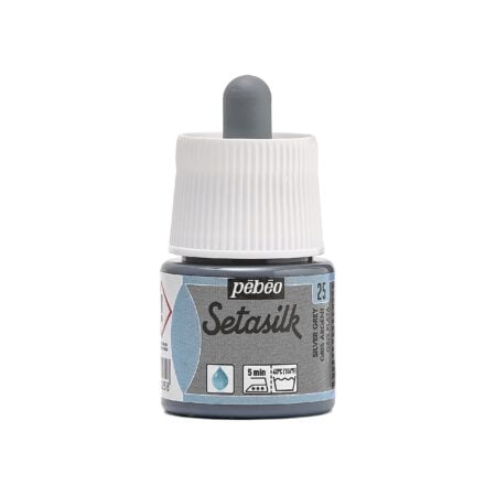 Pebeo Setasilk Silk Painting 45-Milliliter Bottle, Silver Grey - Image 2
