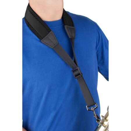 Pro Tec N305M 24-Inch Padded Neoprene Saxophone Neck Strap with Metal Snap, Black, Tall
