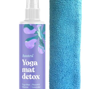 ASUTRA Yoga Mat Cleaner Spray (Peaceful Lavender), 4 fl oz – No Slippery Residue, Organic