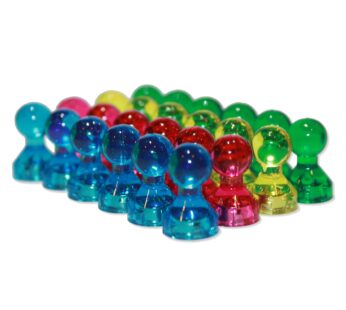 Assorted Acrylic Push Pin Magnets, Colored Small Pawn Magnets, Perfect as Refrigerator, Wh
