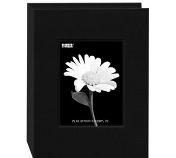 Pioneer 24 Pocket Fabric Frame Cover Photo Album, Deep Black