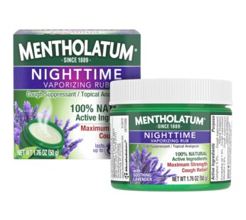 Mentholatum Nighttime Vaporizing Rub with soothing Lavender essence, 1.76 oz. (50 g) – 100