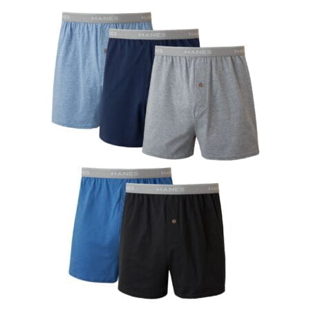 Hanes mens Exposed Waistband Knit - Multiple Packs Available boxer shorts, Assorted (Pack