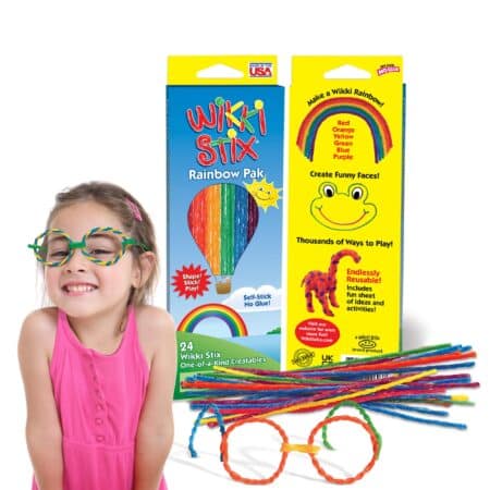 Wikki Stix Rainbow Pak Arts & Crafts, Kids Travel Essential, Pack of 24 in Rainbow Colors,