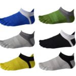 6 Pack Men No Show Toe Socks Cotton Low Cut Athletic 5 Finger Mesh Wicking - Image 2