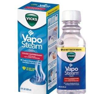 Vicks VapoSteam Medicated Liquid with Camphor, a Cough Suppressant, 8 Oz   VapoSteam Liqui