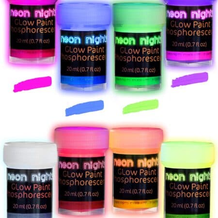 neon nights Glow in The Dark | Luminescent | Phosphorescent | Self-Luminous Paint - Set of - Image 2