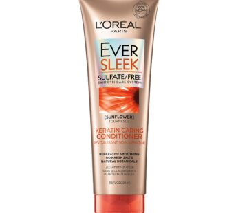 L?Or?al Paris EverSleek Sulfate Free Keratin Caring Conditioner with Sunflower Oil Fl, Fre