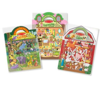 Melissa & Doug Puffy Sticker Activity Books Set – Farm, Safari, and Chipmunk – FSC Certifi