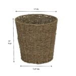Household Essentials ML-5692 Woven Seagrass Wicker Waste Bin - for Bathrooms and Bedrooms - Image 3
