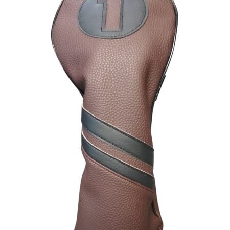 Majek Retro Golf Headcover Brown and Black Vintage Leather Style 1 Driver Head Cover Fits - Image 2