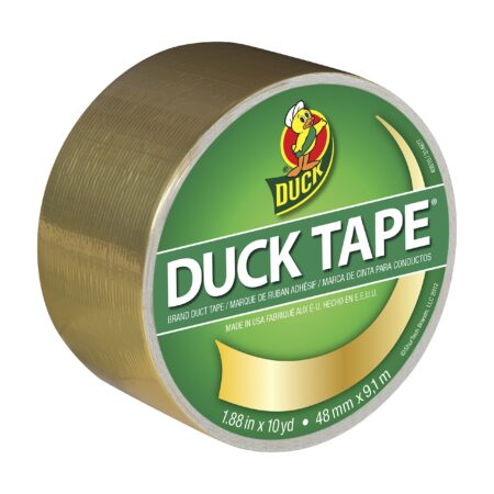 Duck Brand 280748 Duct Tape Single Roll, Metallic Gold