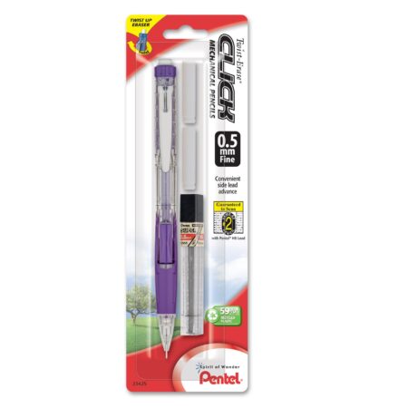 Pentel Twist Erase CLICK Automatic Pencil with 2 Eraser Refills and Lead, 0.5mm, Assorted - Image 8