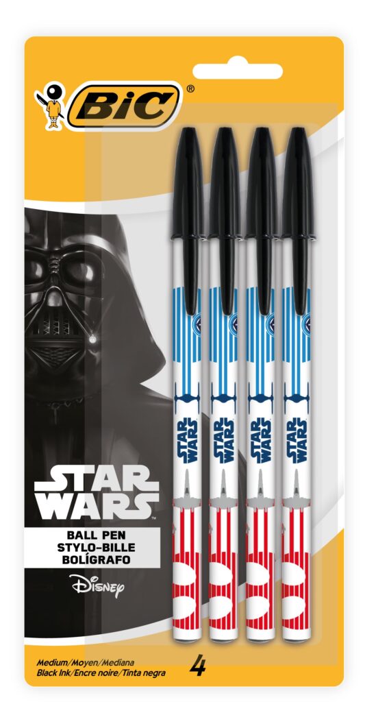 Star Wars BIC Ball Pen, Medium Point (1.0 mm), Black, 4-Count