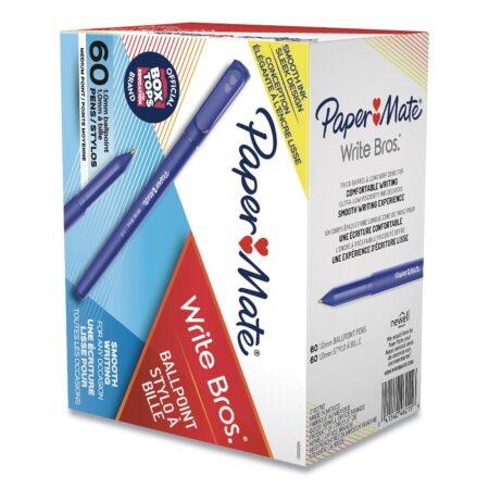 Paper Mate 4621501 Ballpoint Stick Pen, Medium Point, 60/PK, Blue - Image 2