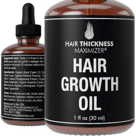 Hair Growth Oil For Hair Thickening + Moisturizing. 10+ Hair Nurturing Vegan Ingredients F