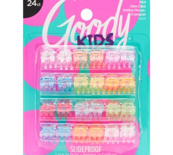 Goody Classics Mini Claw Clips – 2 Count (Pack of 1), Assorted Colors – Great for Easily P