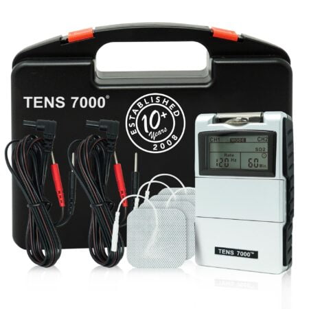 TENS 7000 Digital TENS Unit with Accessories - TENS Unit Muscle Stimulator for Back Pain R