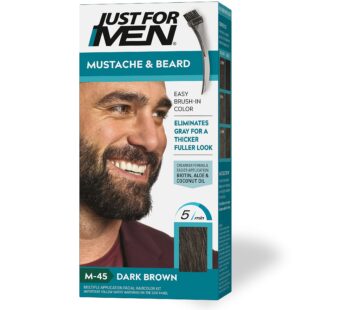 Just For Men Mustache & Beard, Beard Dye for Men with Brush Included for Easy Application,