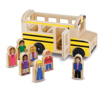 Melissa & Doug School Bus Wooden Toy Set With 7 Figures, Pretend Play, Classic Toys For Ki