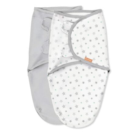 SwaddleMe Original Organic Swaddle ? Size Small/Medium, 0-3 Months, 2-Pack (Starry Skies )