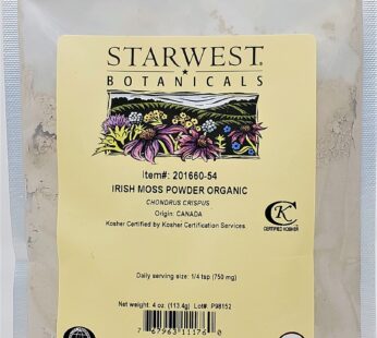 Irish Moss Powder Organic – Chondrus crispus, 4 Oz,(Starwest Botanicals)