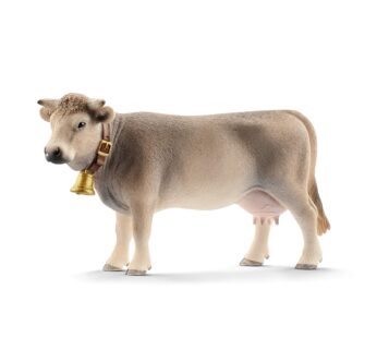 Schleich Farm World Braunvieh Cow Animal Figurine – Highly Detailed and Durable Farm Anima