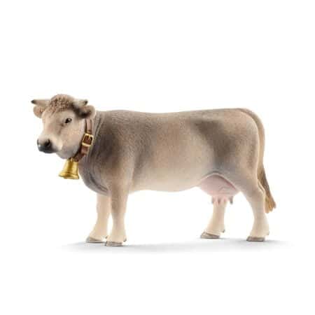 Schleich Farm World Braunvieh Cow Animal Figurine - Highly Detailed and Durable Farm Anima