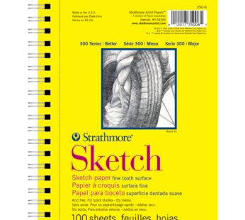 Strathmore 300 Series Sketch Pad, 5.5×8.5 inch, 100 Sheets, Side Wire – Artist Sketchbook