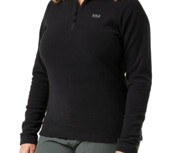 Helly Hansen Women’s Daybreaker 1/2 Zip Fleece Pullover Jacket, 990 Black, Medium