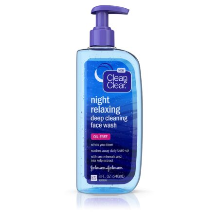 Clean & Clear Night Relaxing Oil-Free Deep Cleaning Face Wash with Deep Sea Minerals & Sea