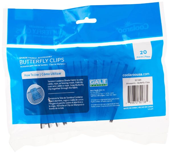 Coolaroo 301385 20Pc Butterfly Clips, 20 Pack, Black - Image 5
